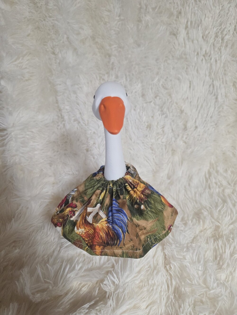 10" Handmade Rooster-Print Dress